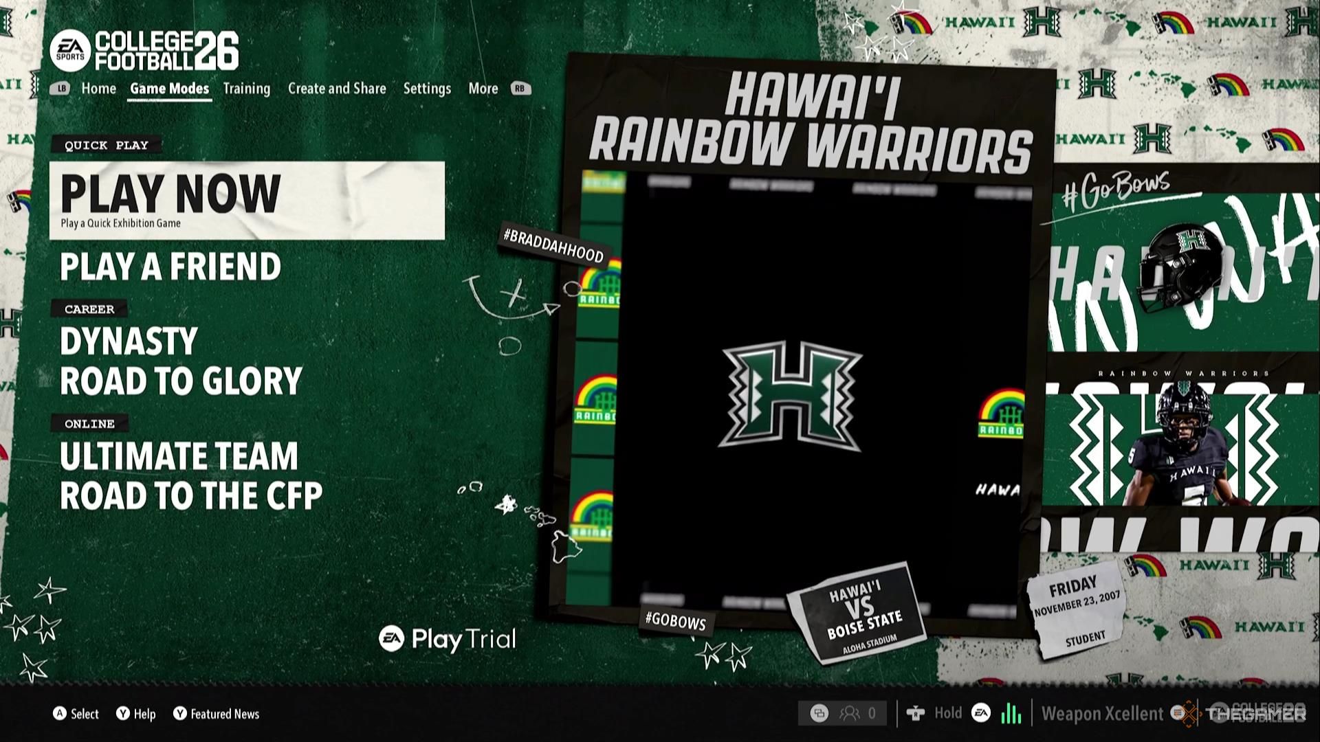 The Play Now game mode in College Football 26.