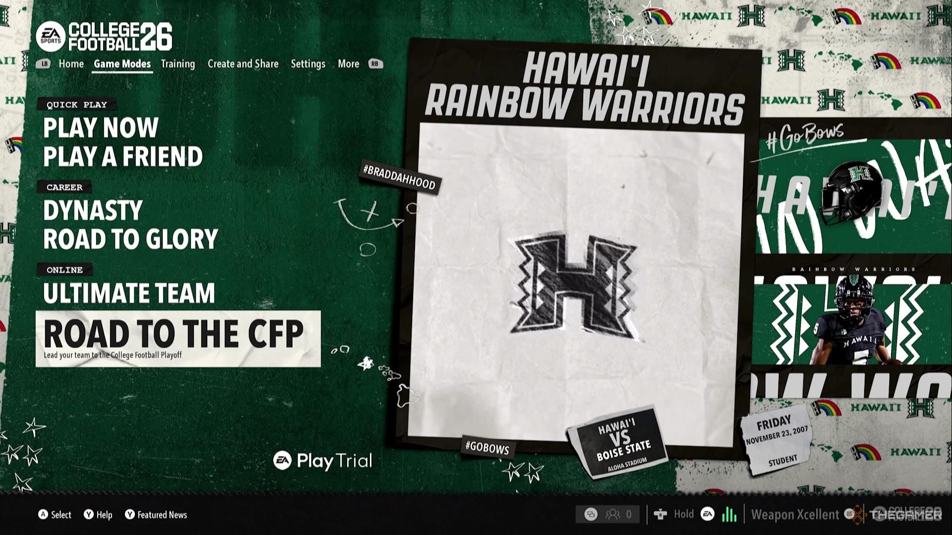 The Road To The CFP game mode in College Football 26.