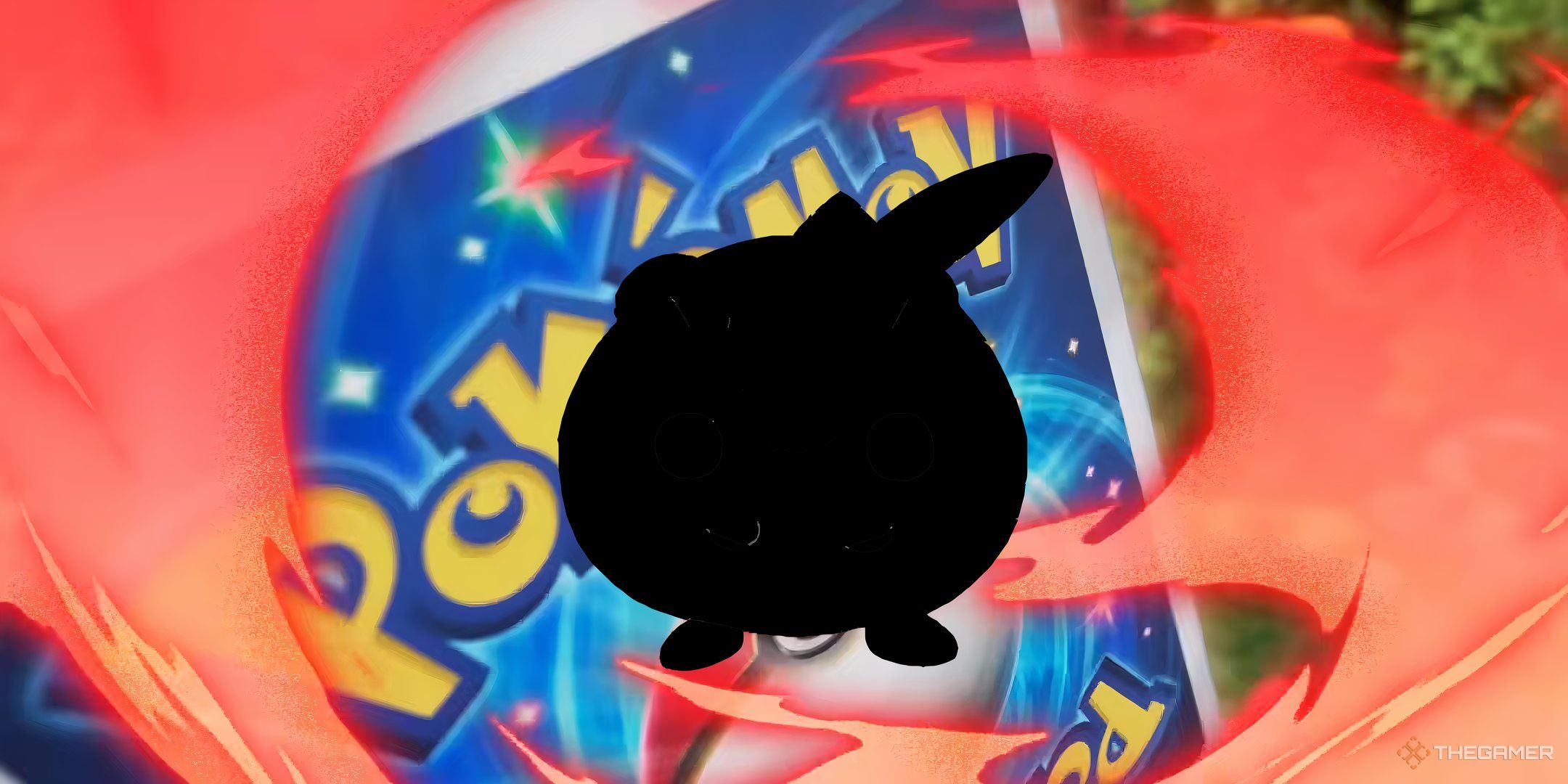 togedemaru shadow in front of a pokemon tcg pocket card.