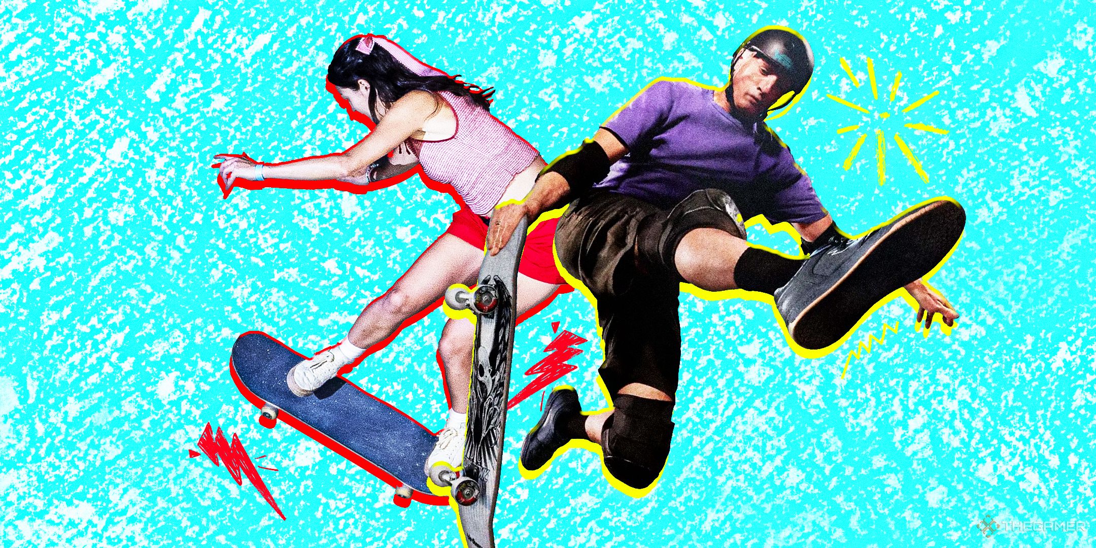 Tony Hawk and another skater for the THPS event.