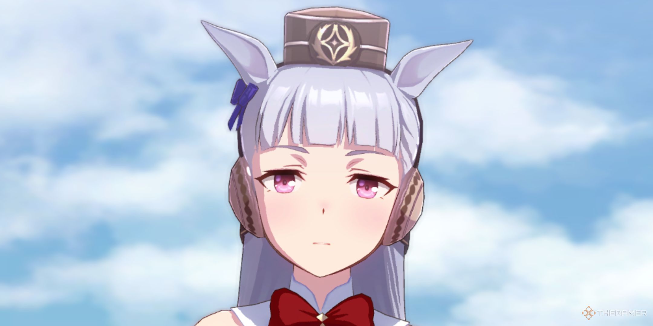Umamusume Pretty Derby Gold Ship face closeup.