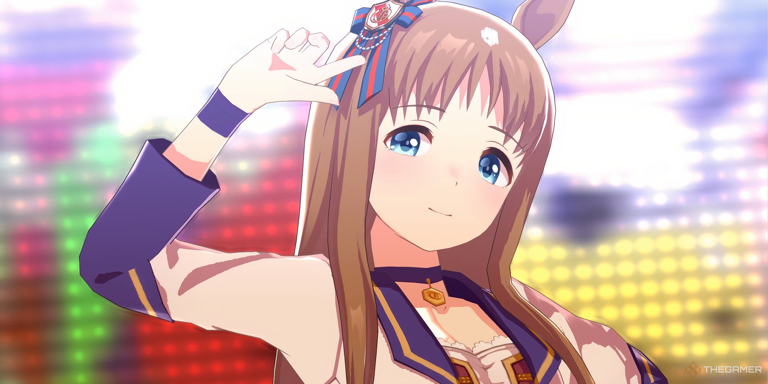 Grass Wonder smiling on stage.