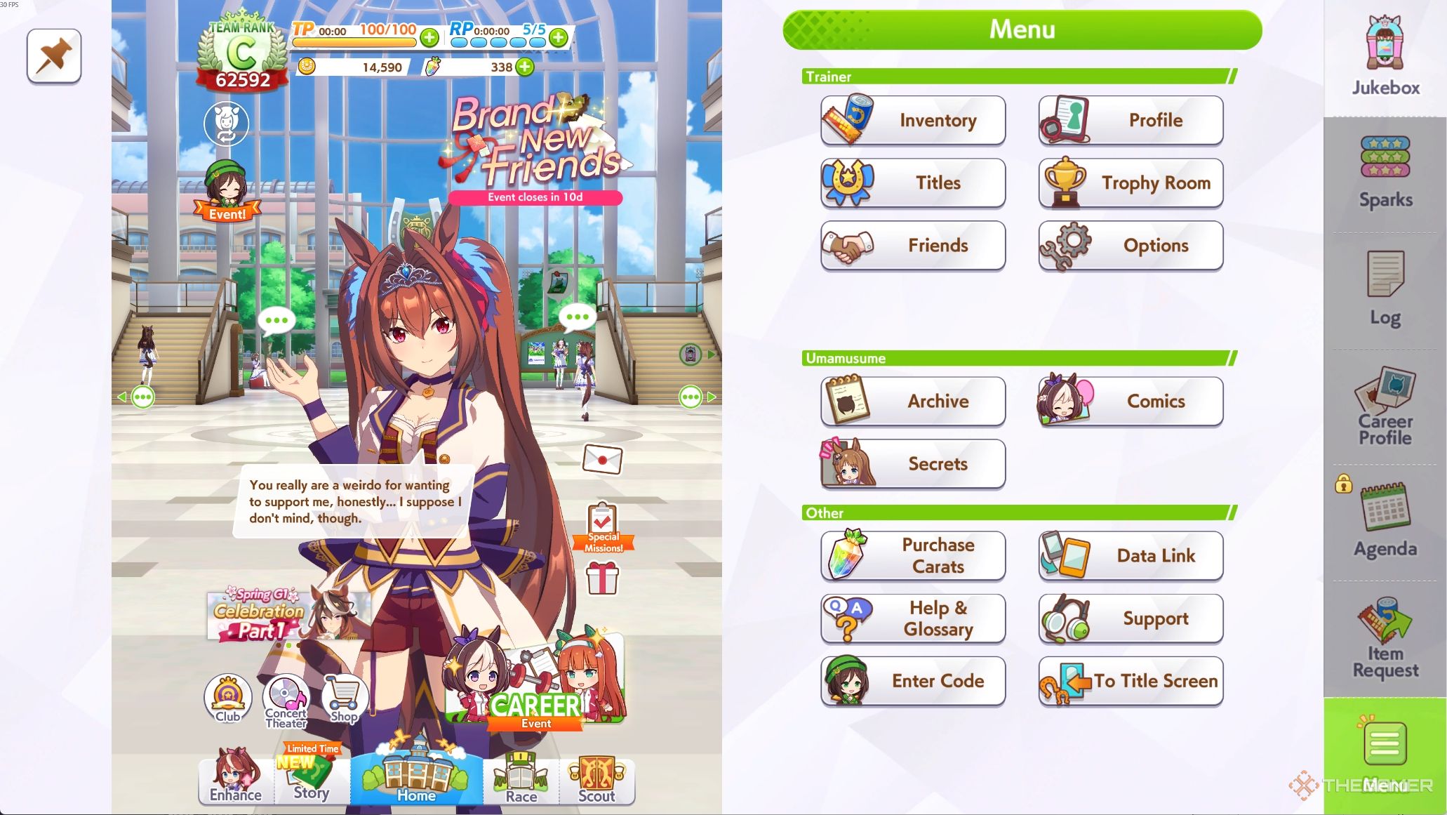 Umamusume Pretty Derby Home Screen