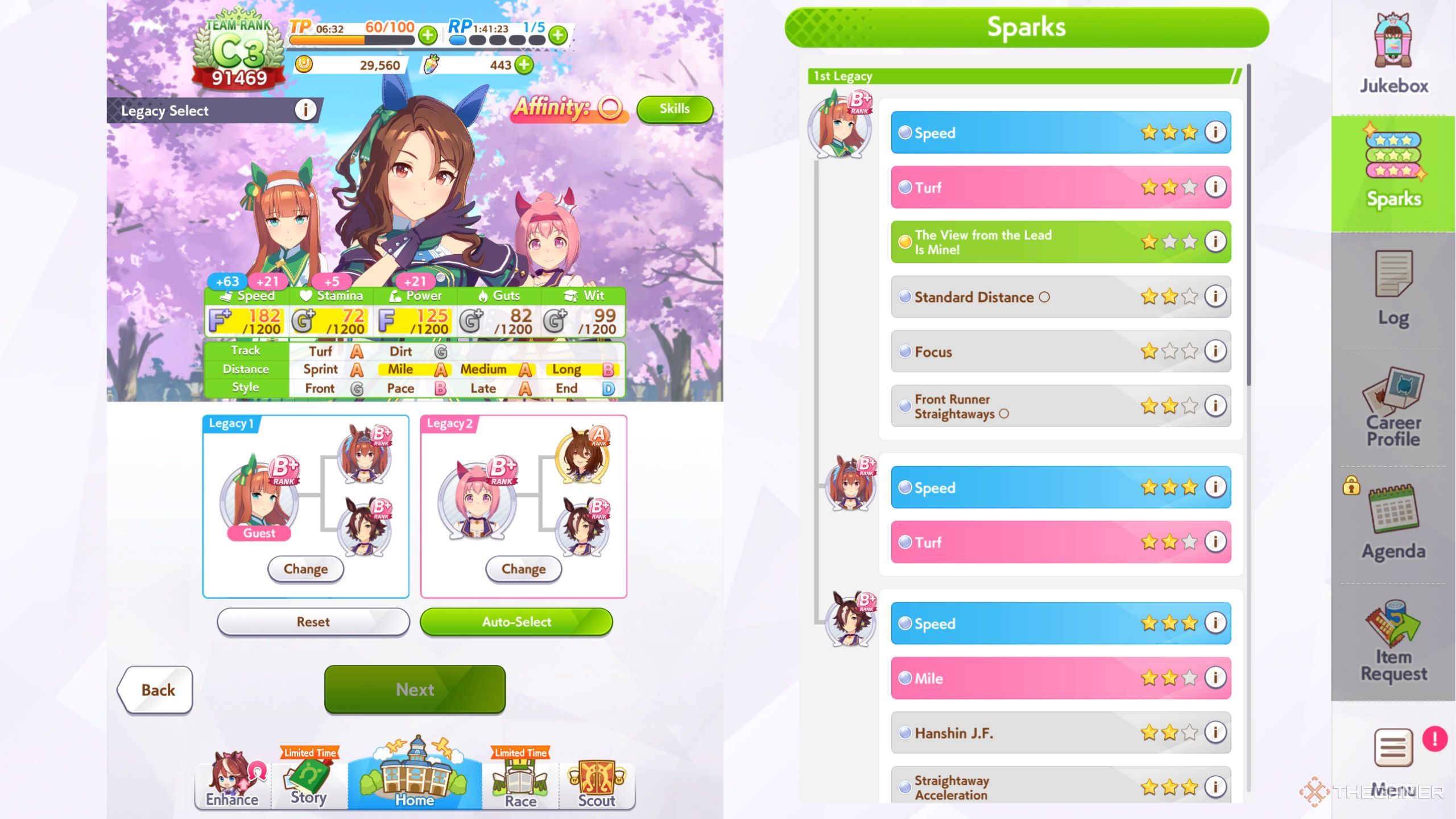 Umamusume Pretty Derby King Halo full legacy and base stats.