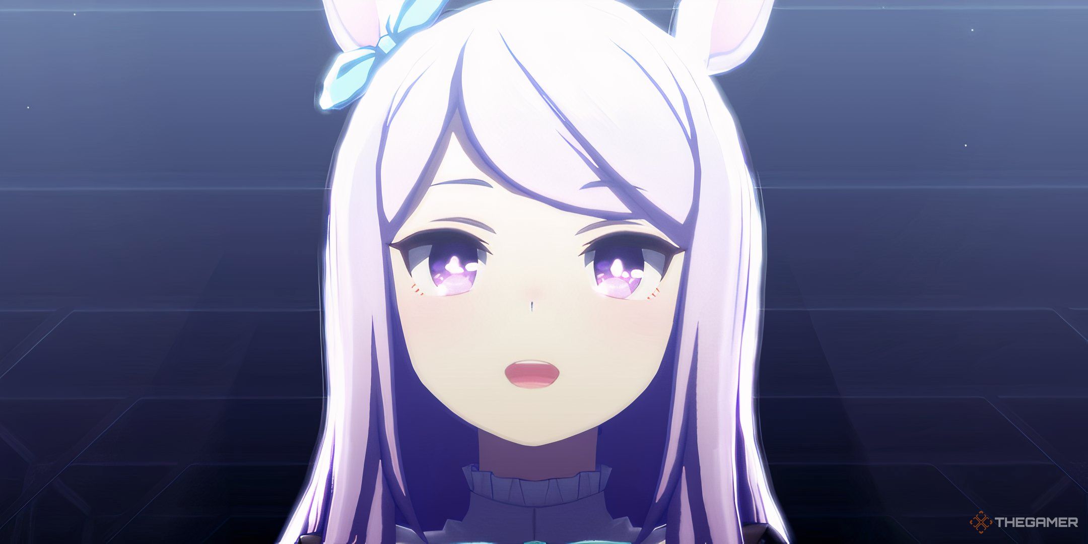 Umamusume Pretty Derby Mejiro McQueen closeup while looking up.
