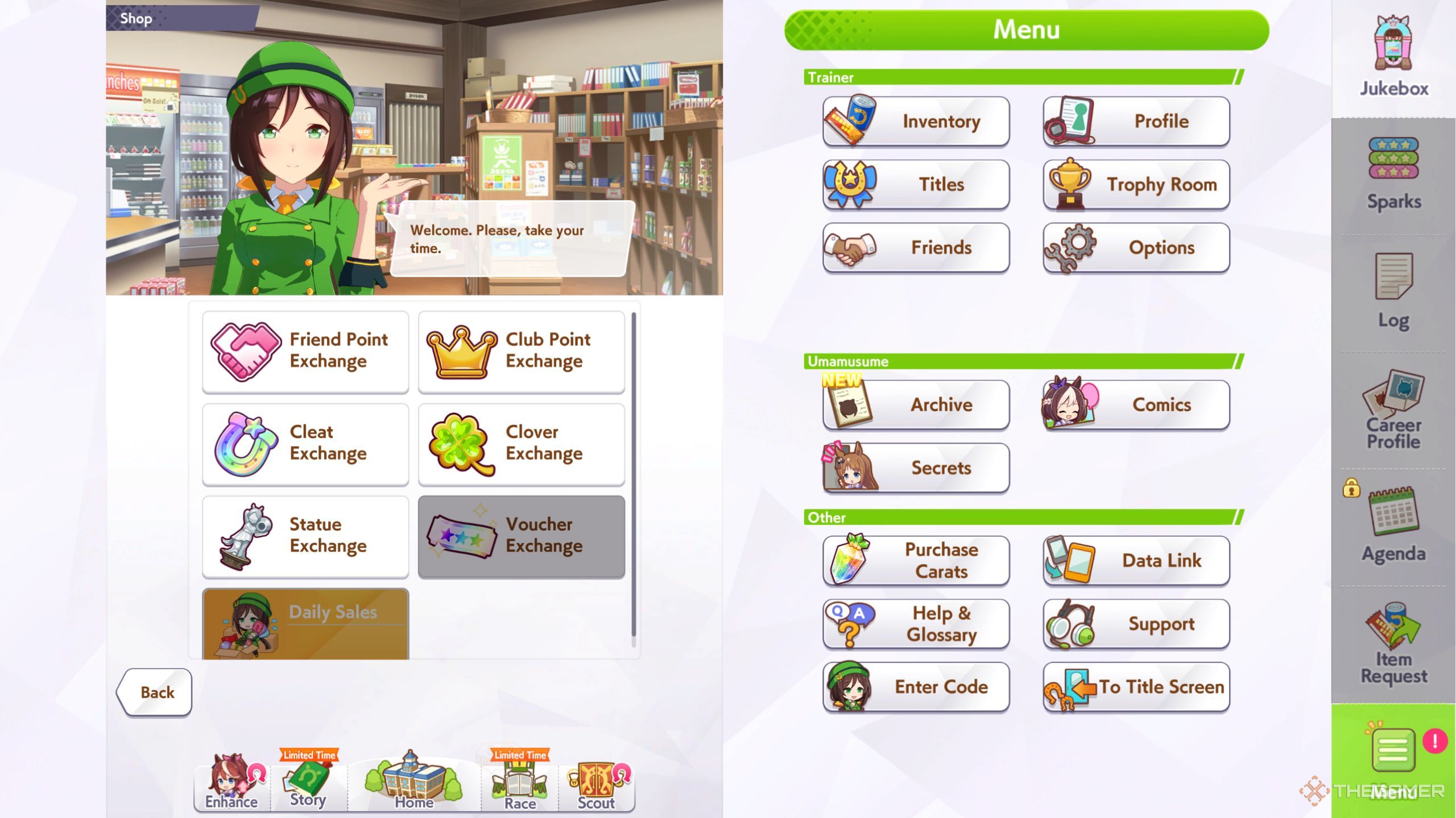 Umamusume Pretty Derby normal shop in the game.