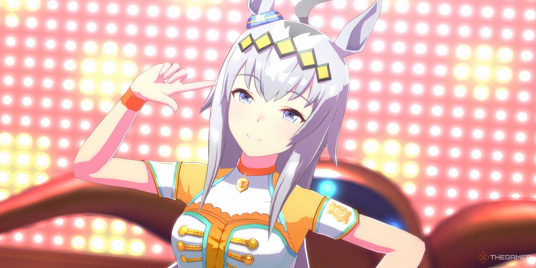 Umamusume Pretty Derby Oguri Cap performing a dance move.