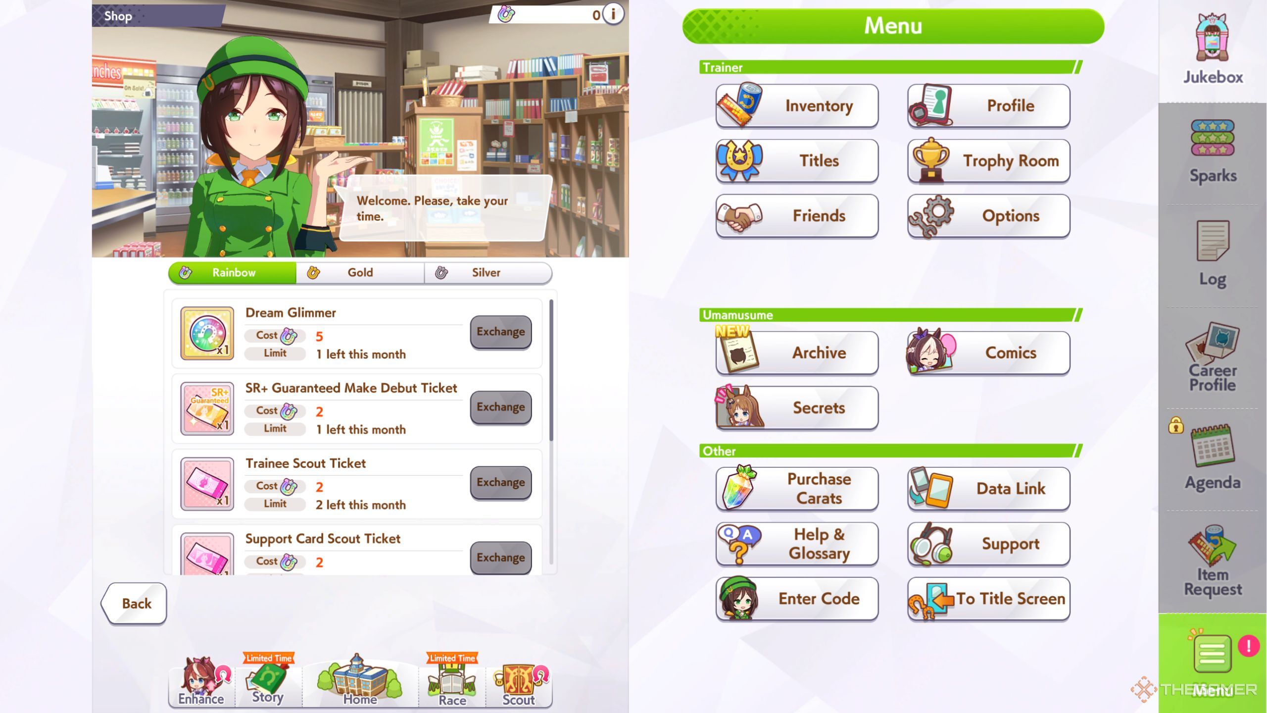Umamusume Pretty Derby premium currency Cleat shop in the game.