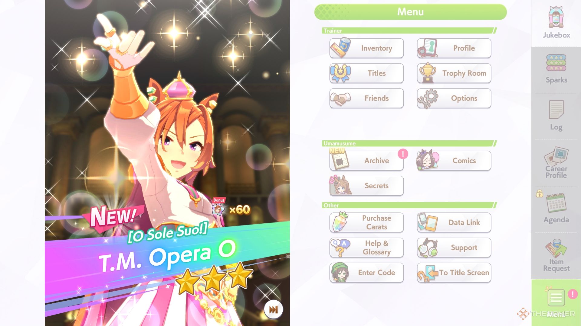 Umamusume Pretty Derby TM Opera O pull banner with stars.
