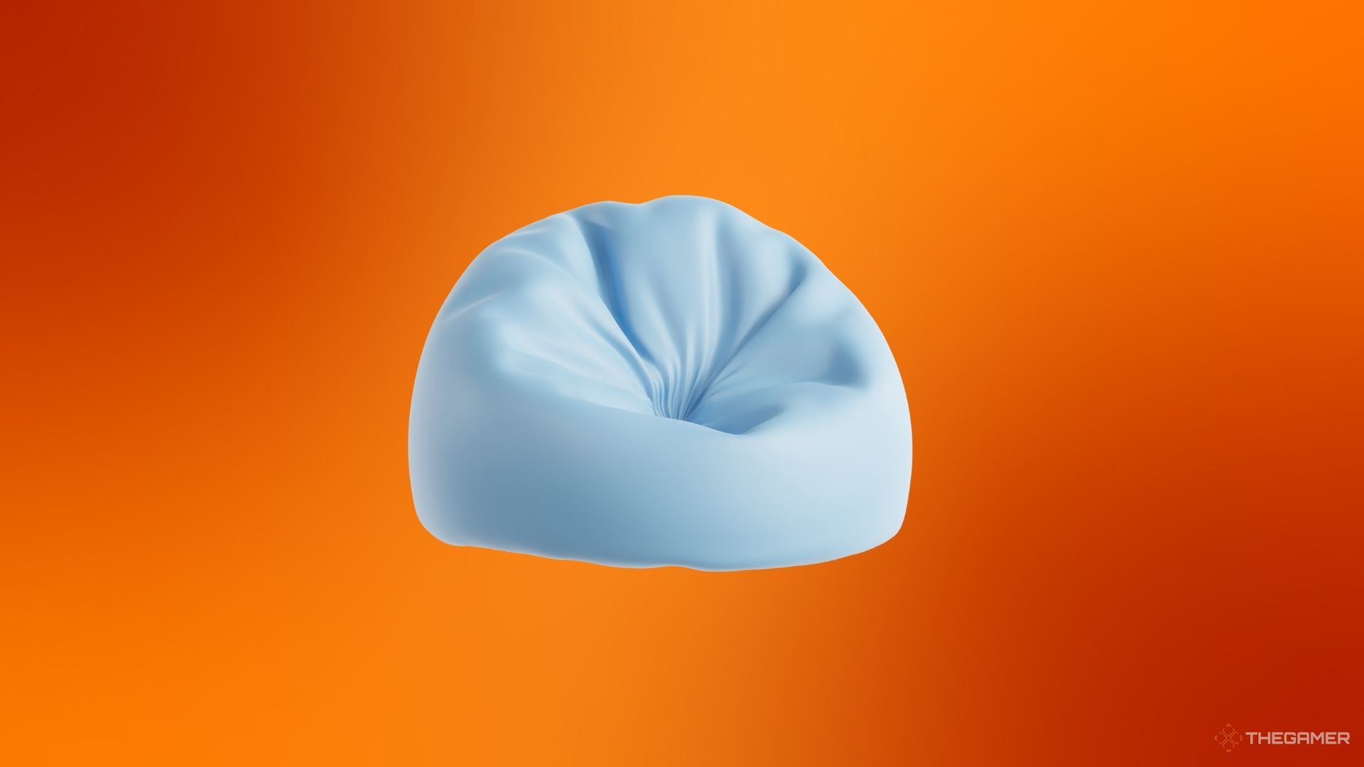 A bean bag against an orange background.