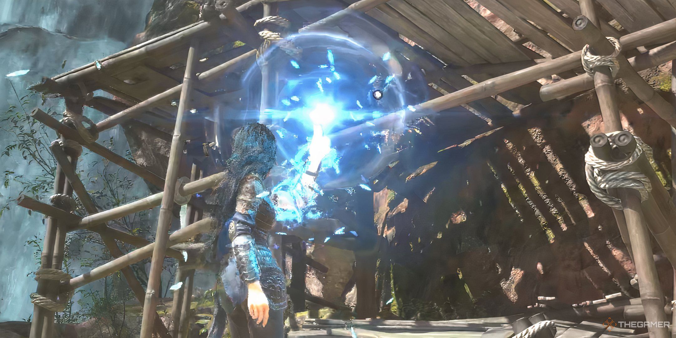 Wuchang casting a spell in Wuchang: Fallen Feathers.