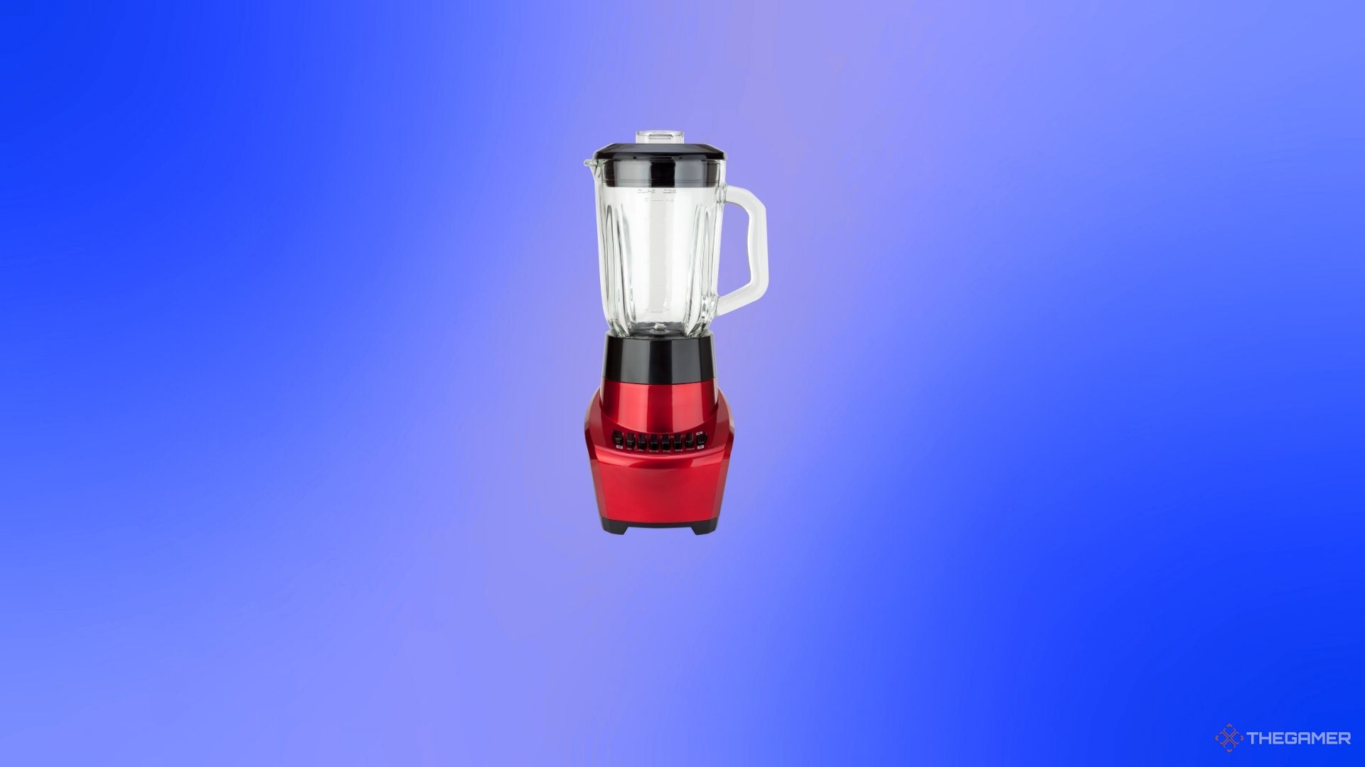 A blender against an indigo background.