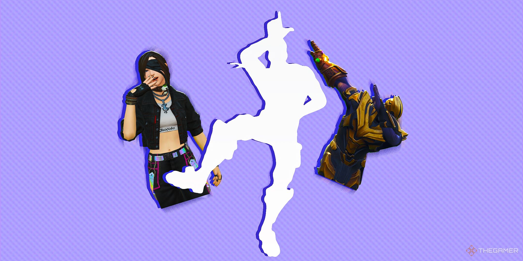 A collage of Fortnite and Final Fantasy 14 emotes.