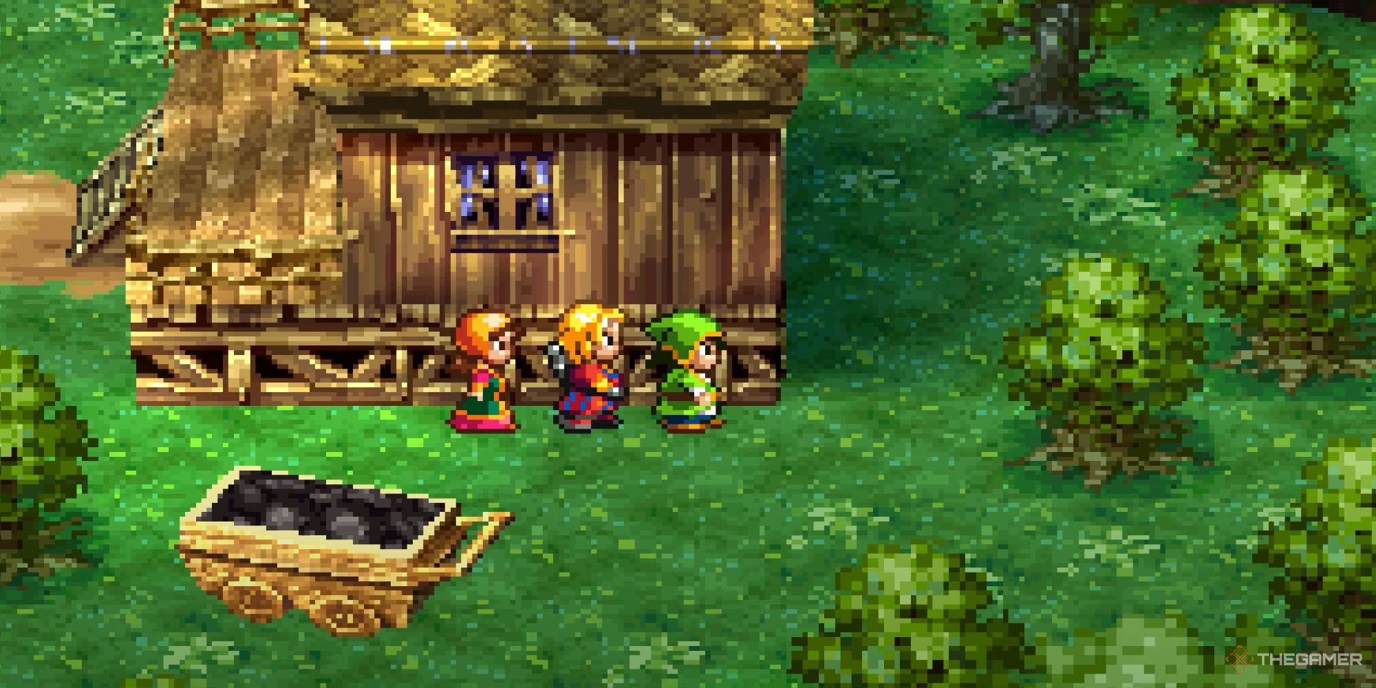 Walking around a village in Dragon Quest 7.
