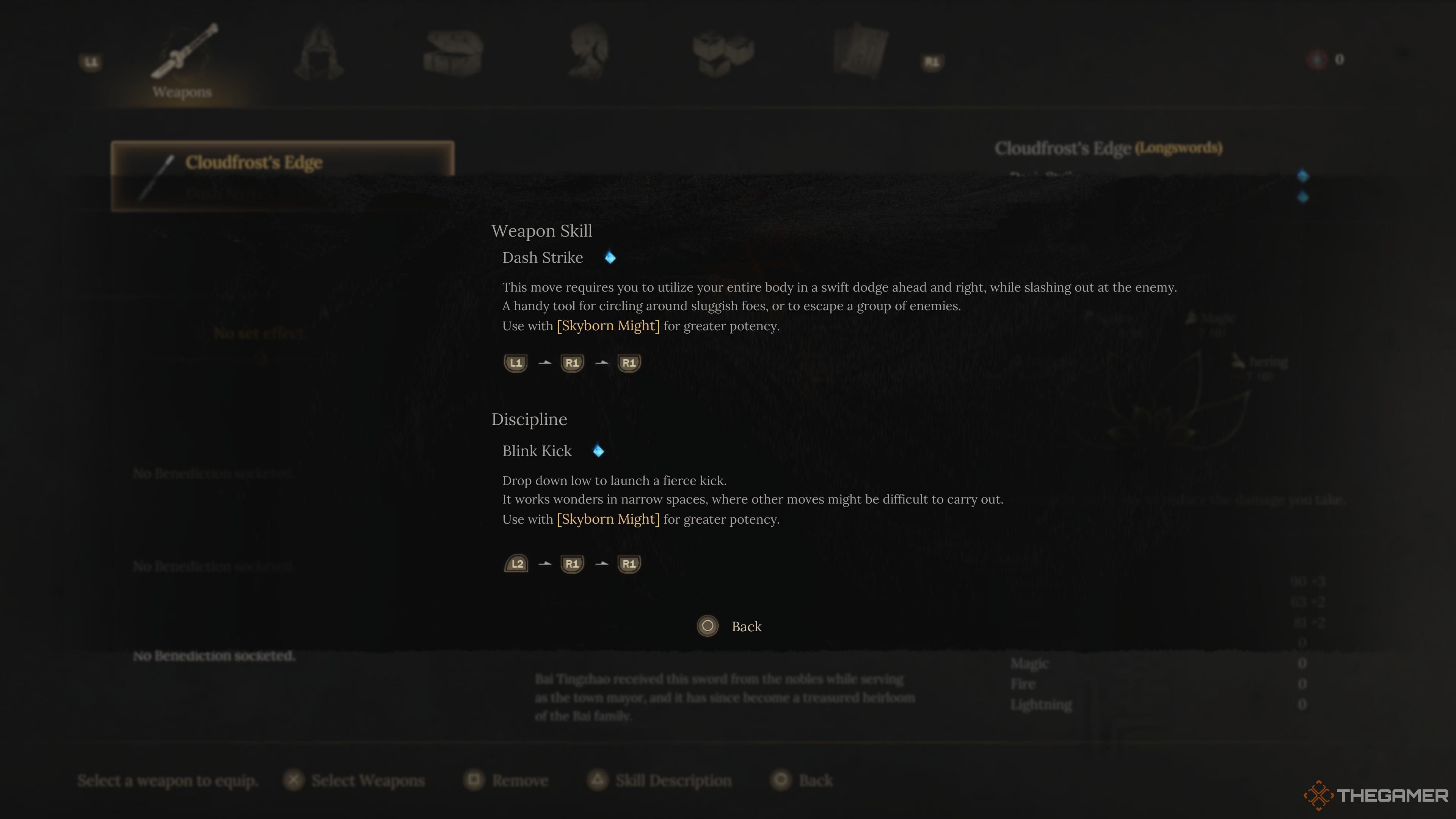 The weapon and discipline skills for a weapon in wuchang fallen feathers.