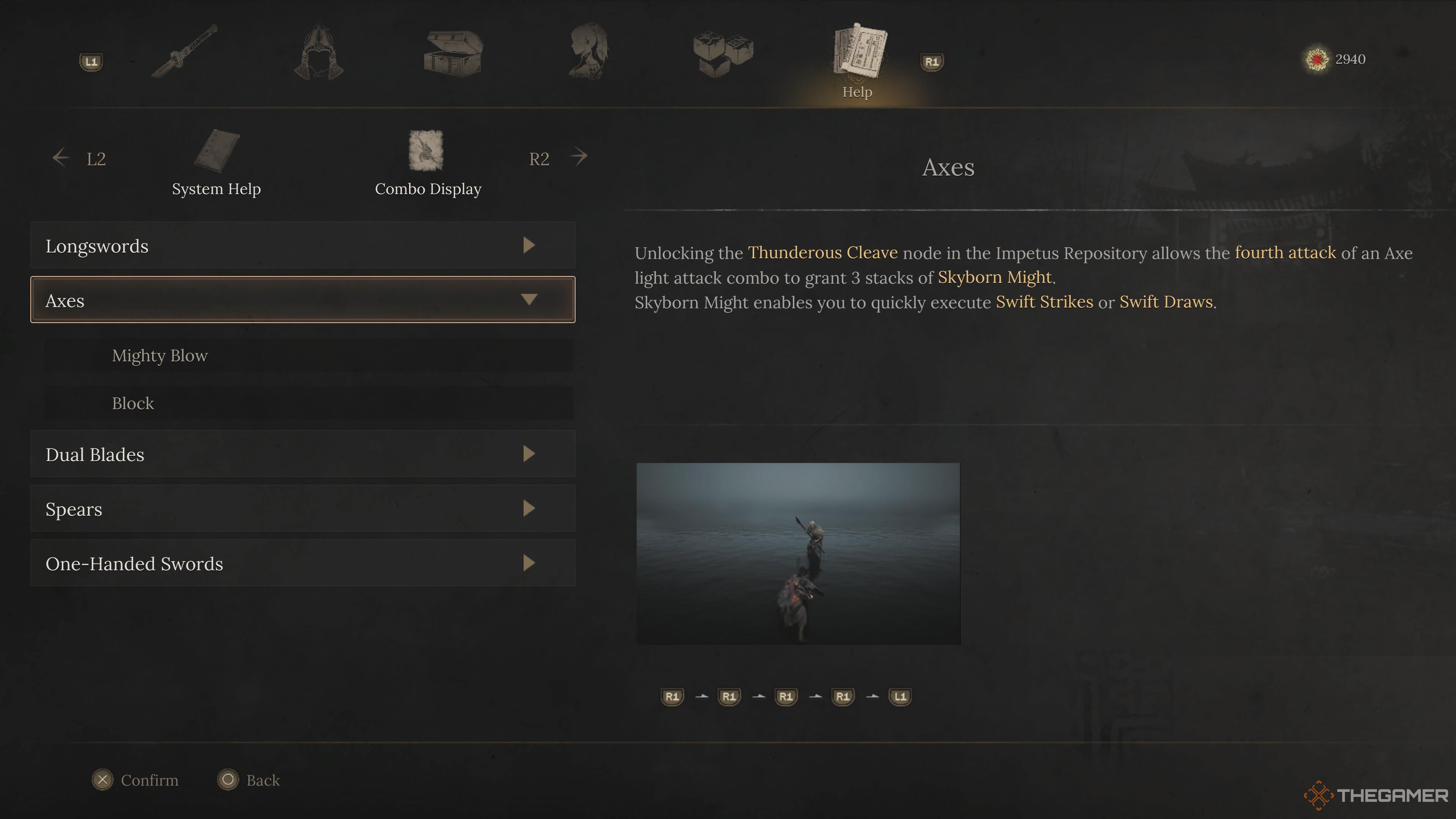 The axe description in Wuchang: Fallen Feathers.