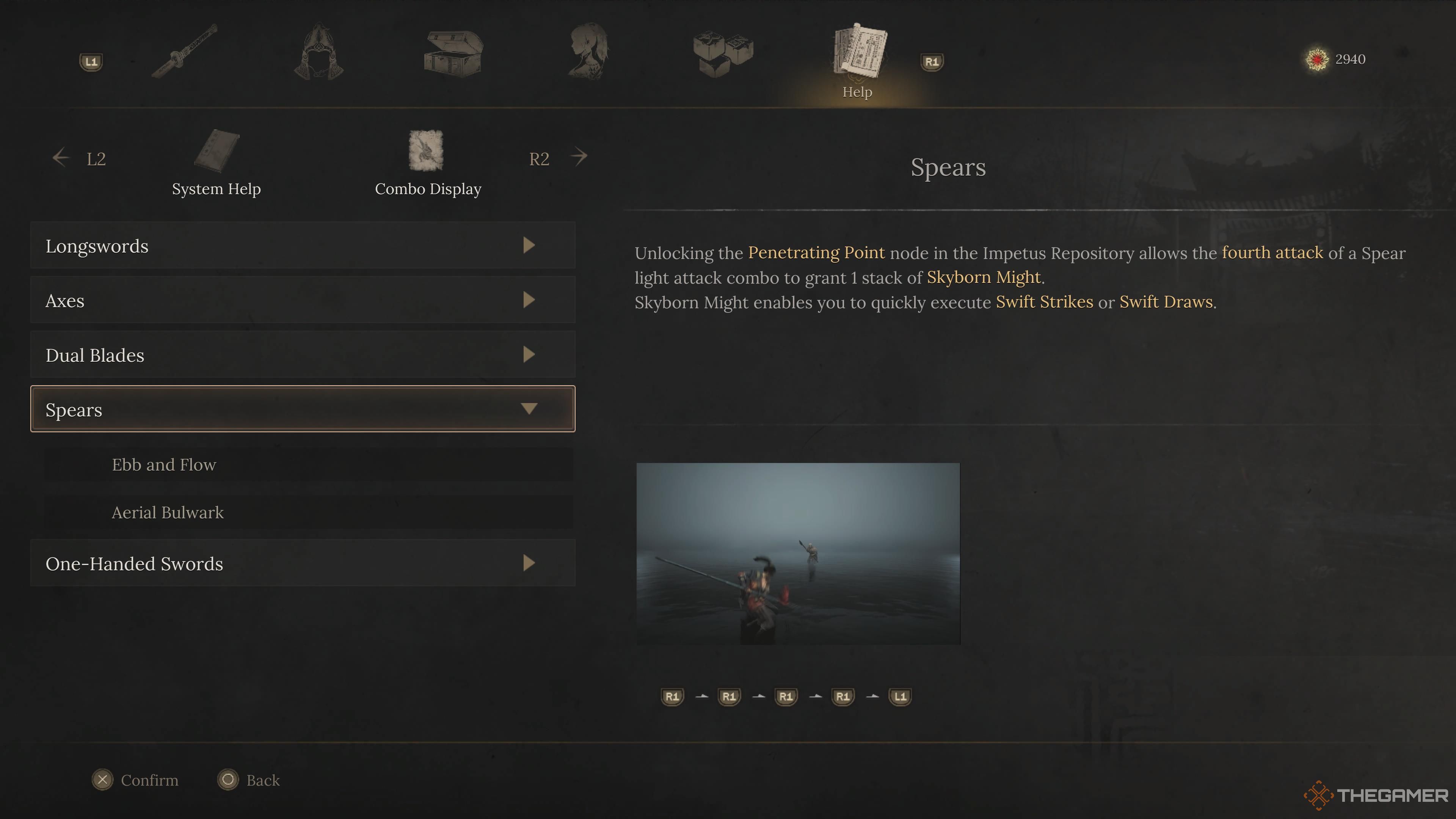 The spear description in Wuchang: Fallen Feathers.
