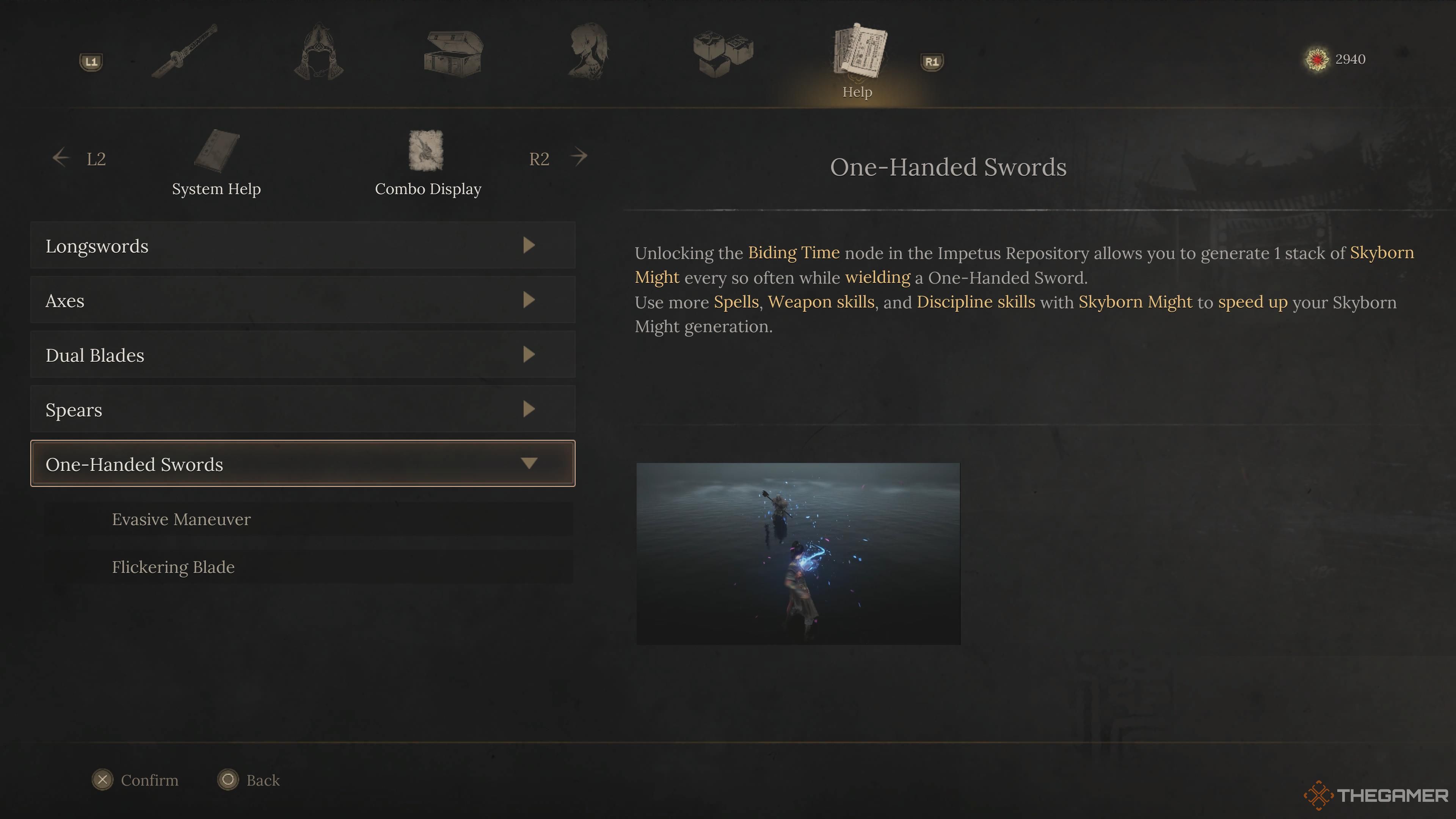 The one-handed sword description in Wuchang: Fallen Feathers.