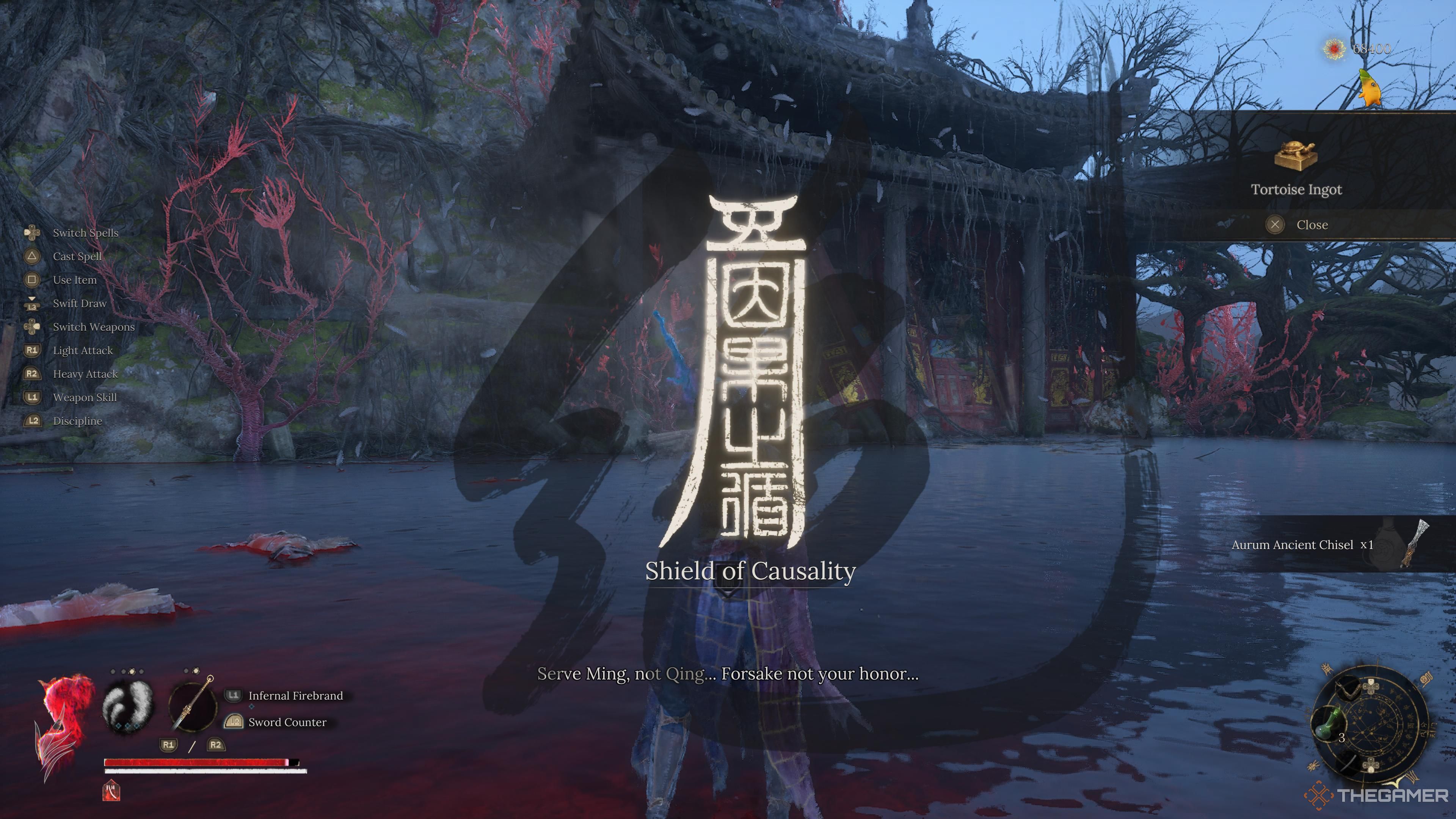 The sankhara wuchang symbol appearing after defeating zhang xianzhong in wuchang fallen feathers.