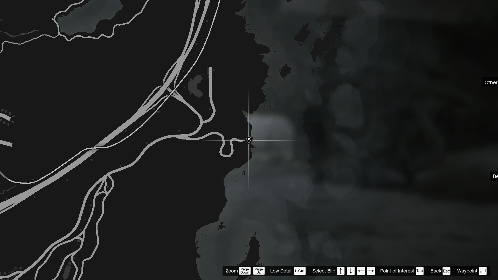 a screenshot of the gta 5 map showing the exact location of the cove