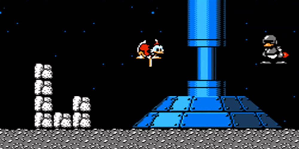 DuckTales game on NES moon level