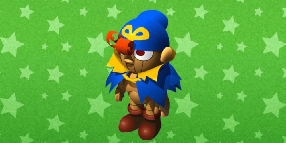 Geno from Super Mario RPG on green star background