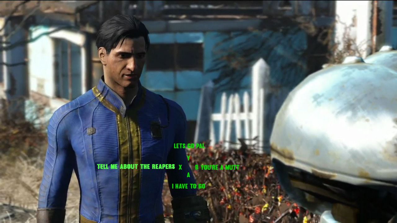 В каком году происходит фоллаут 4. Фоллаут 4 диалоги. Fallout 4 колесо диалога. Fallout 4 Dialogue. Диалоговое окно Fallout 4.