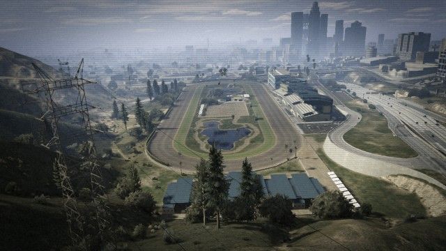 a college athletics track just behind an old casino off the highway in gta 5