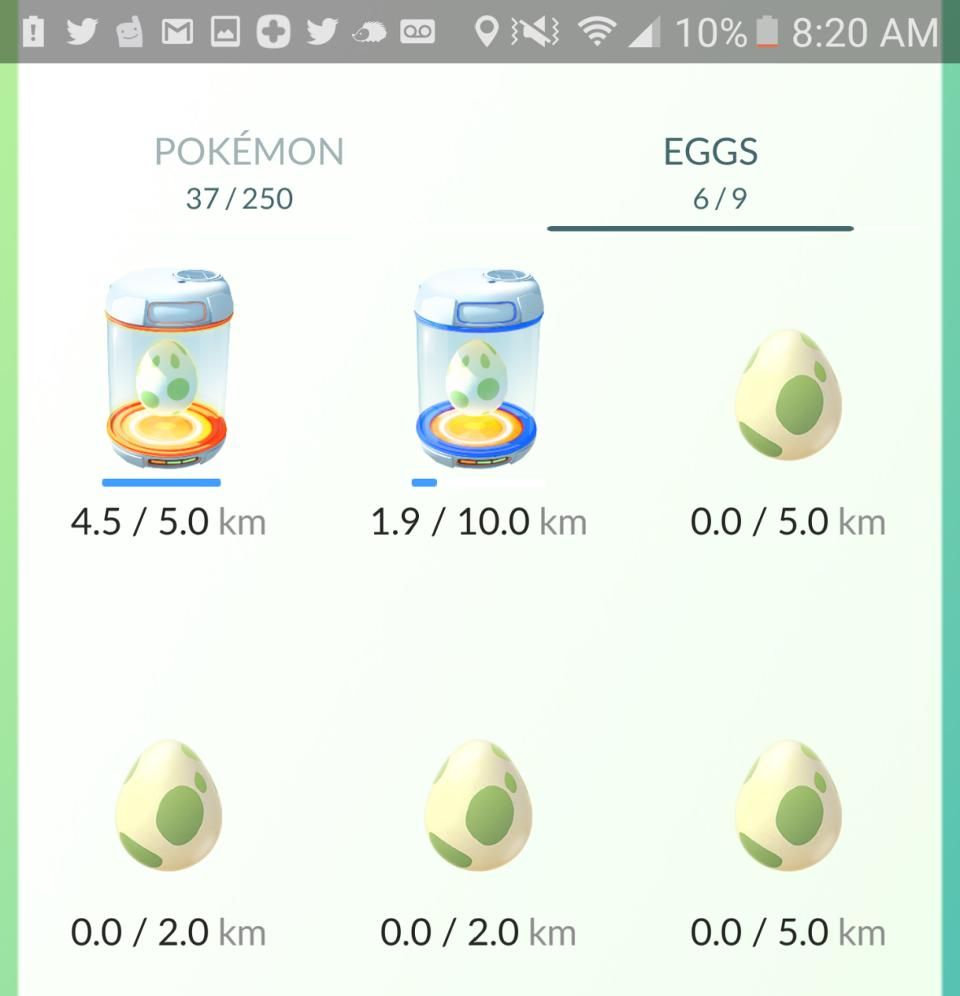 pokemon go egg hatching