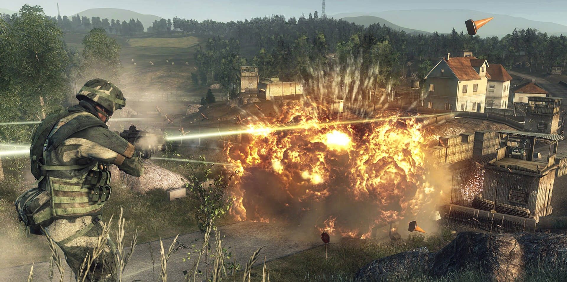 A building exploding in Battlefield V