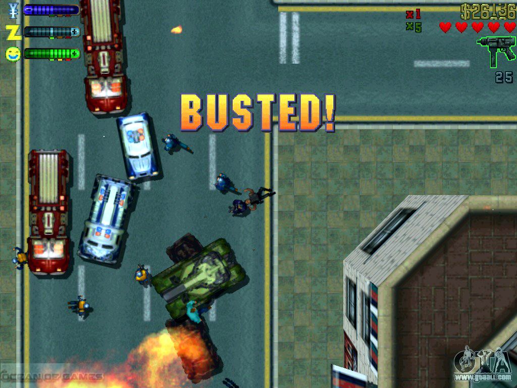 Busted in GTA 2 after rampage