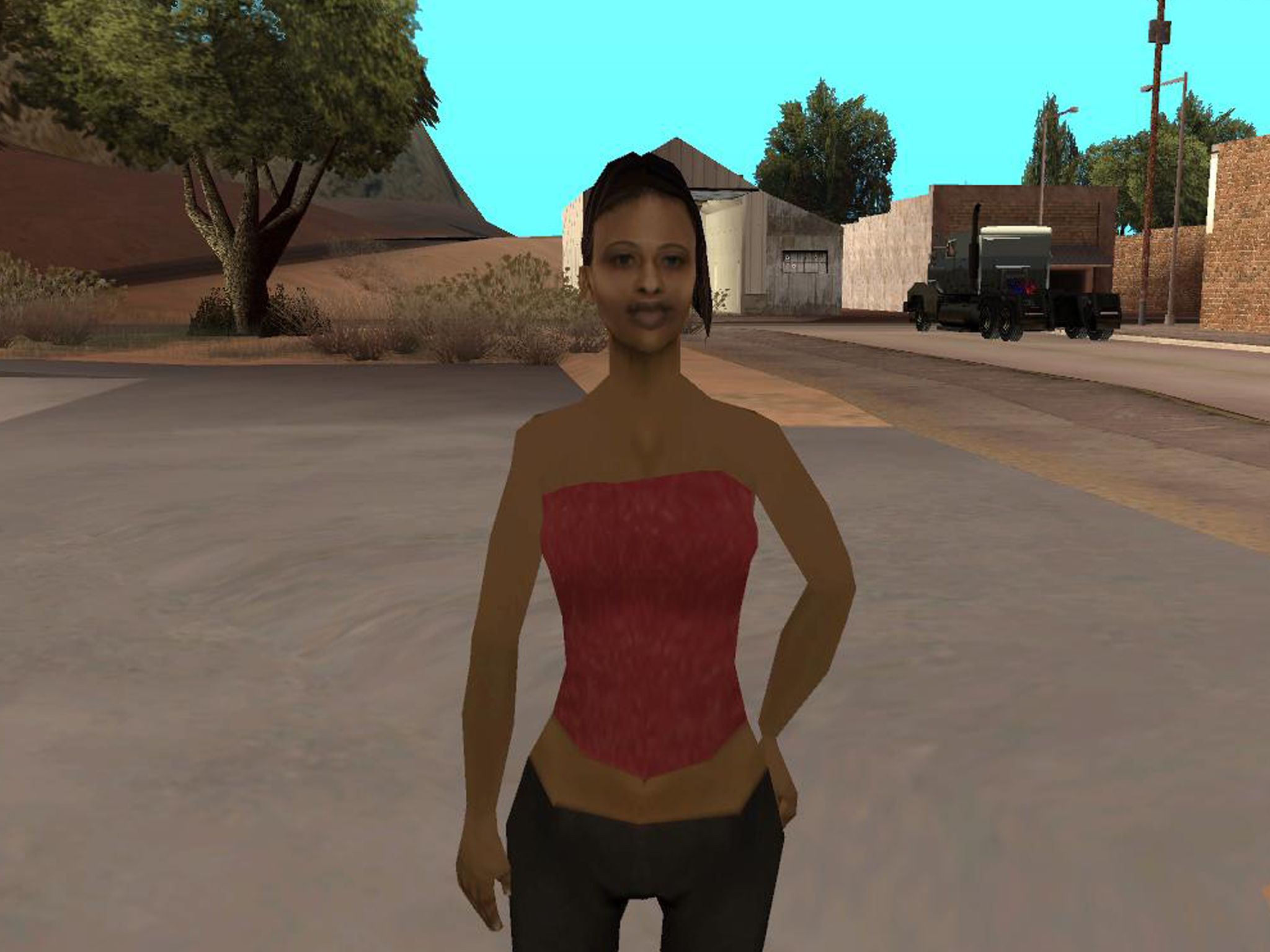 A prostitute in GTA San Andreas