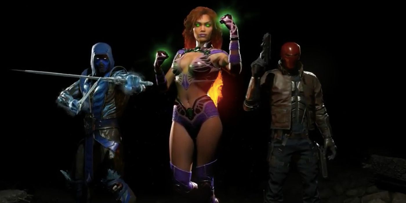 Starfire alongside the Red Hood and Sub-Zero in Injustice 2