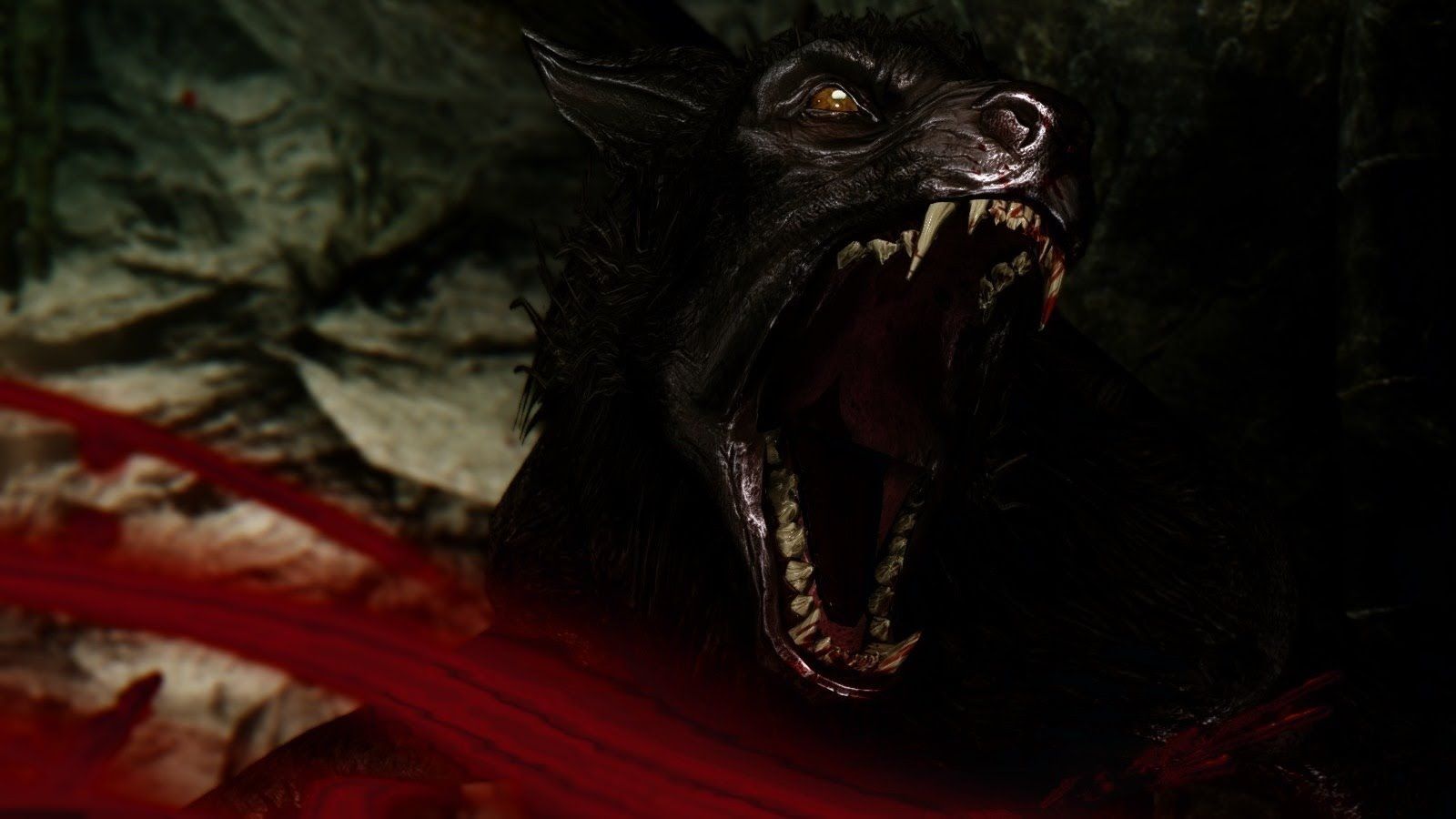 Werewolf Vargr from Skyrim screaming
