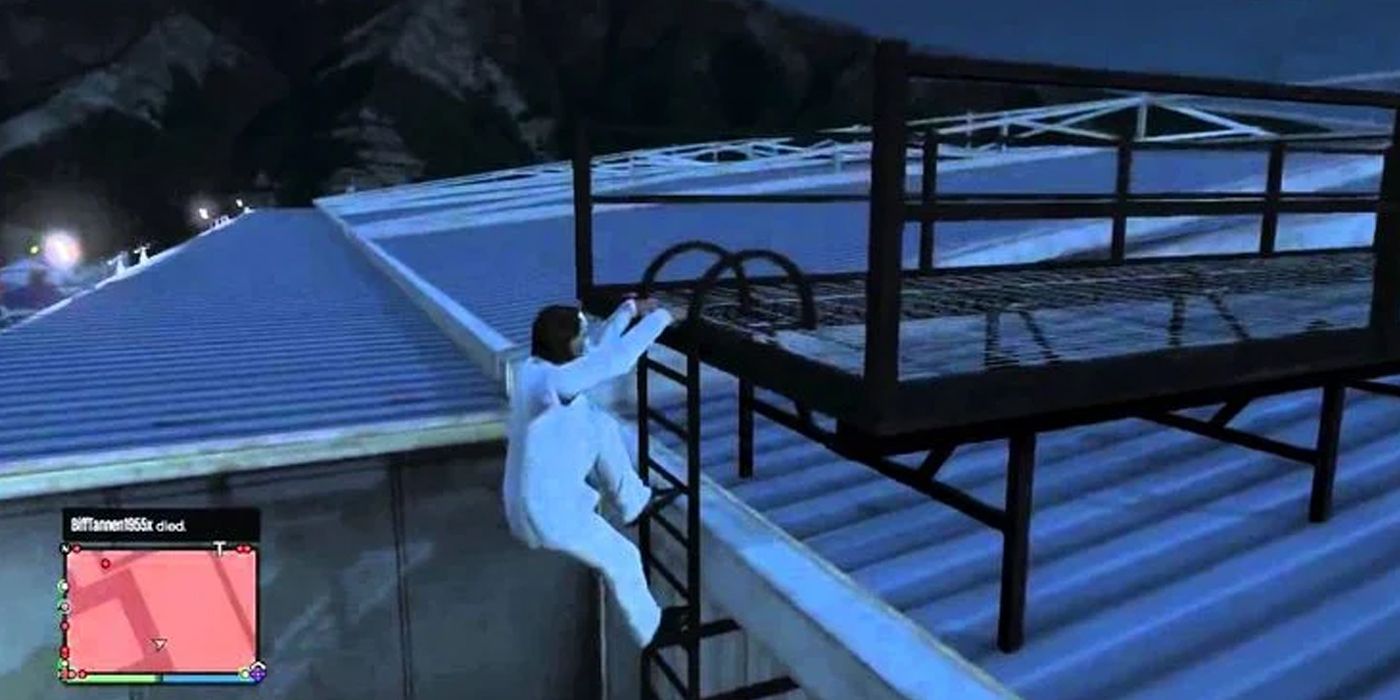 Grand Theft Auto V player accessing Fort Zancudo's hidden lab