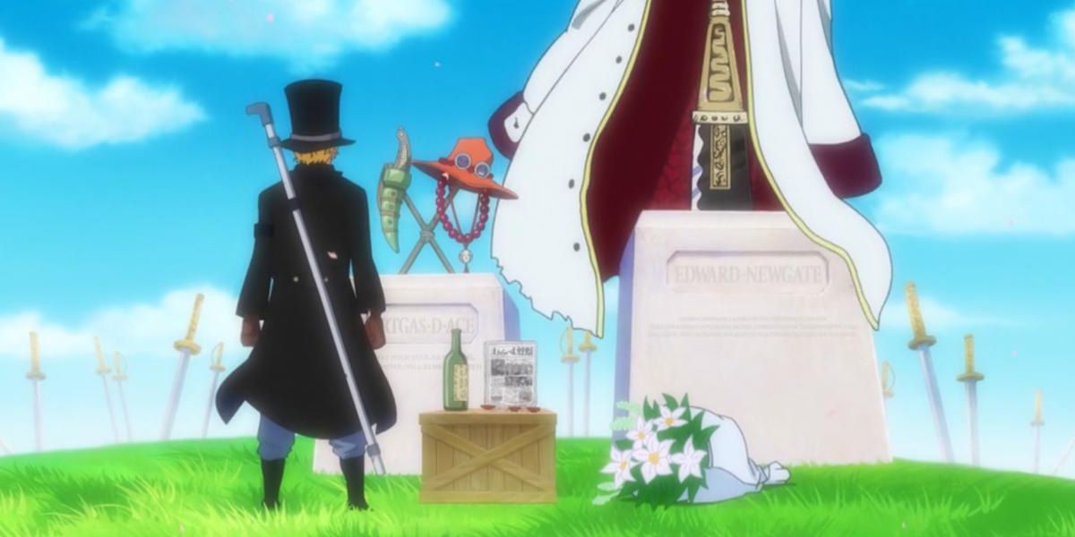 Sabo Visiting Ace And Whitebeard's Graves