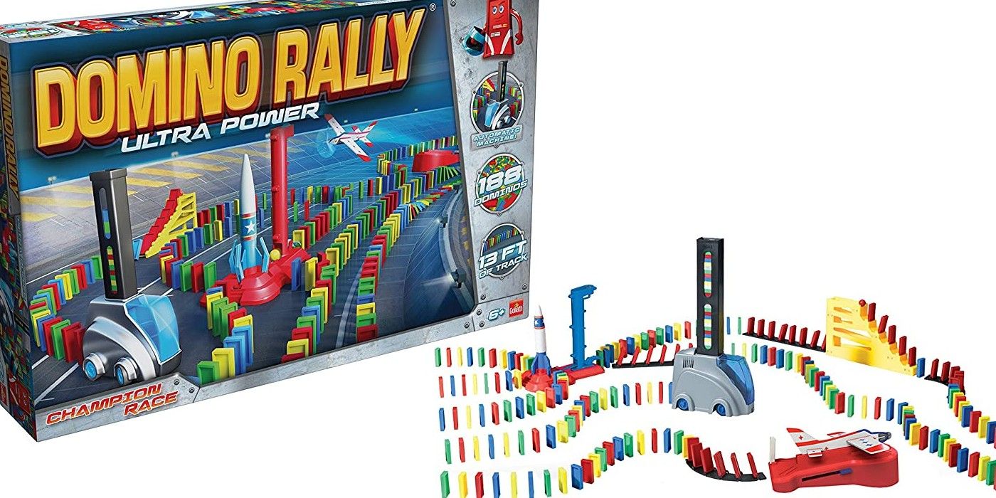 Domino Rally board game domino pieces and box