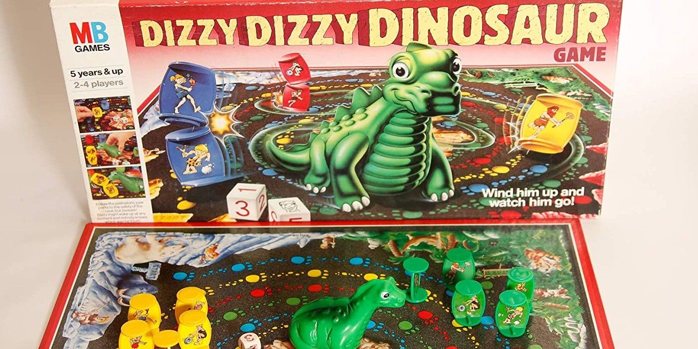 Dizzy Dizzy Dinosaur board game box and board