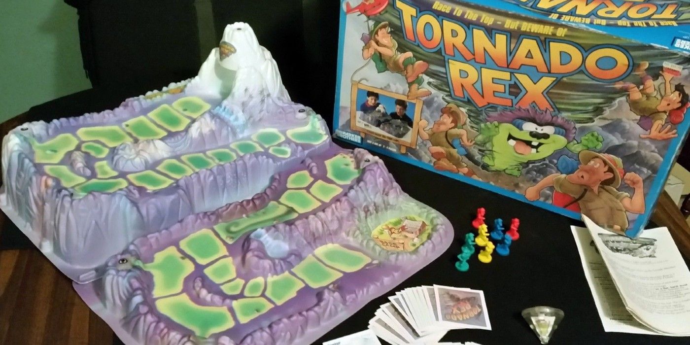 Tornado Rex board game with 3D board, box, and pieces