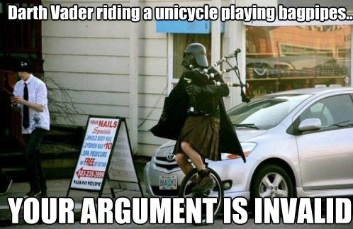17- When Darth Vader Plays The Bagpipes While Riding A Unicycle