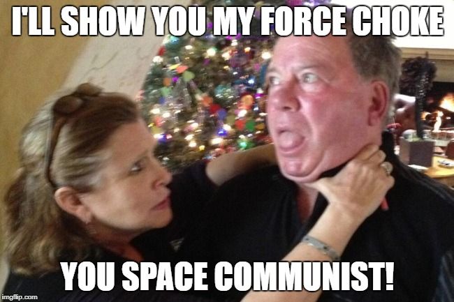 Carrie choking Shatner