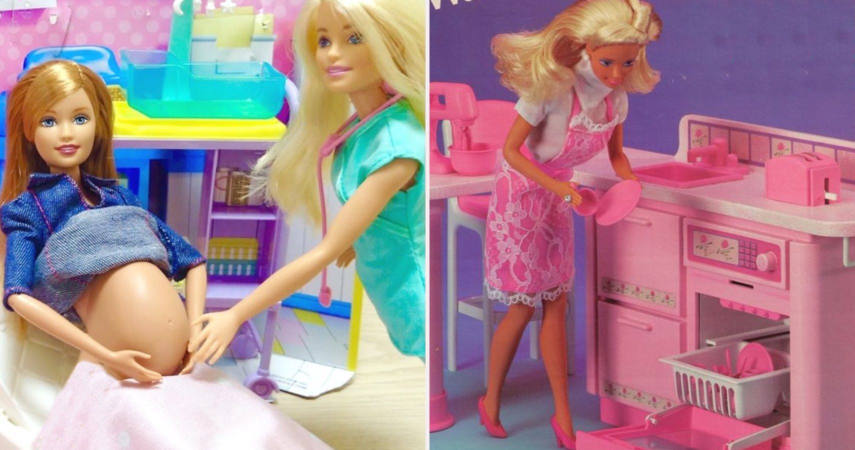 Being Weird Barbie. She's been played with too hard.