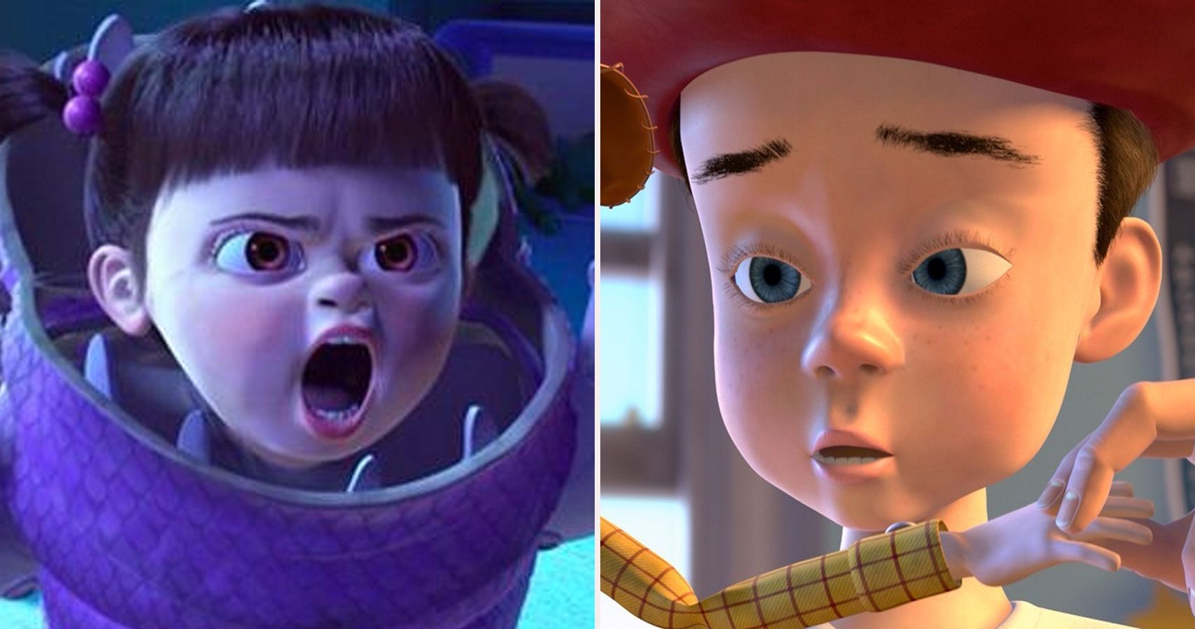In Toy Story 3, one of the girls at the Sunnyside Daycare is a slightly  older Boo from Monsters, Inc.
