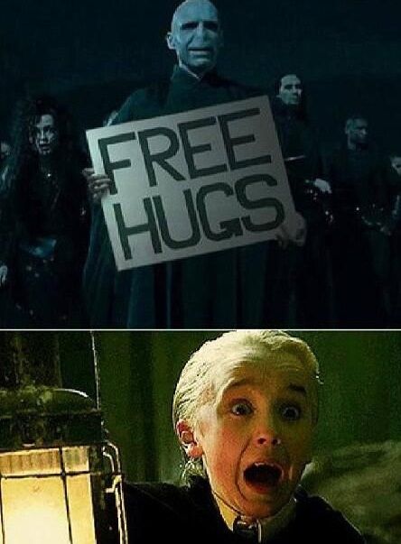 1- When Draco And Lord Voldemort Share The Most Horrifically Awkward Hug Of All Time