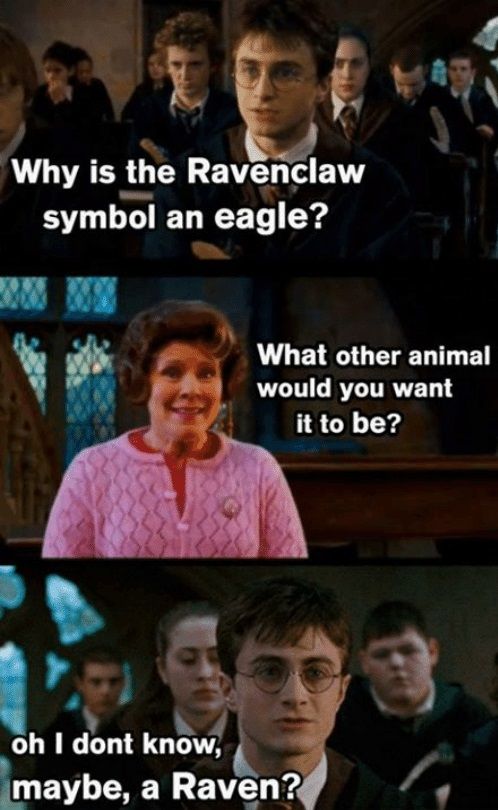 18- When You Just Can't Let Ravenclaw's Non-Raven Symbol Go