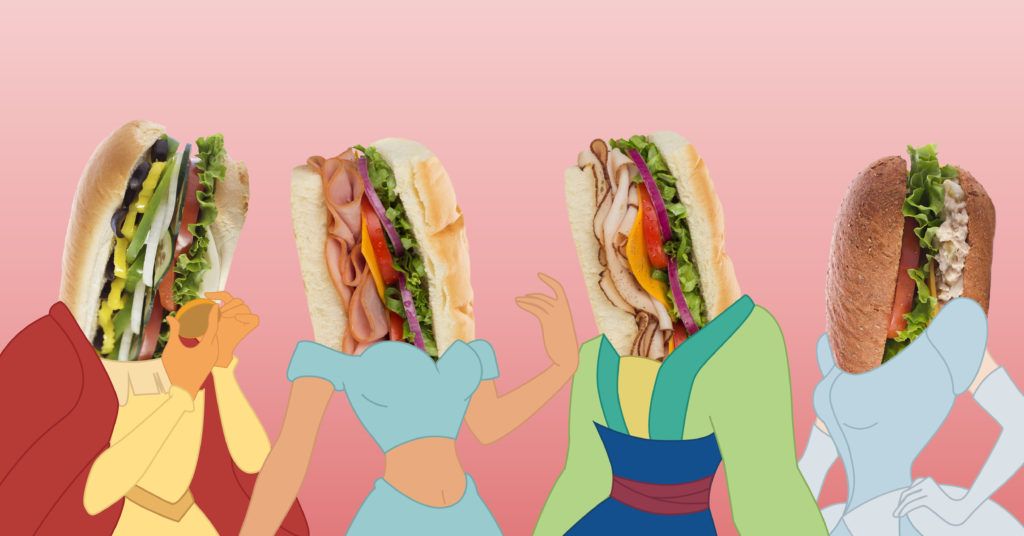 Disney Princesses as Sub Sandwiches