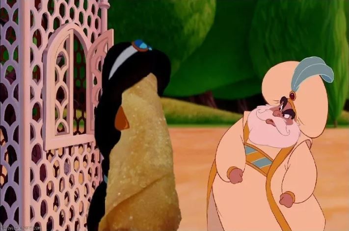 Princess Jasmine as an egg roll