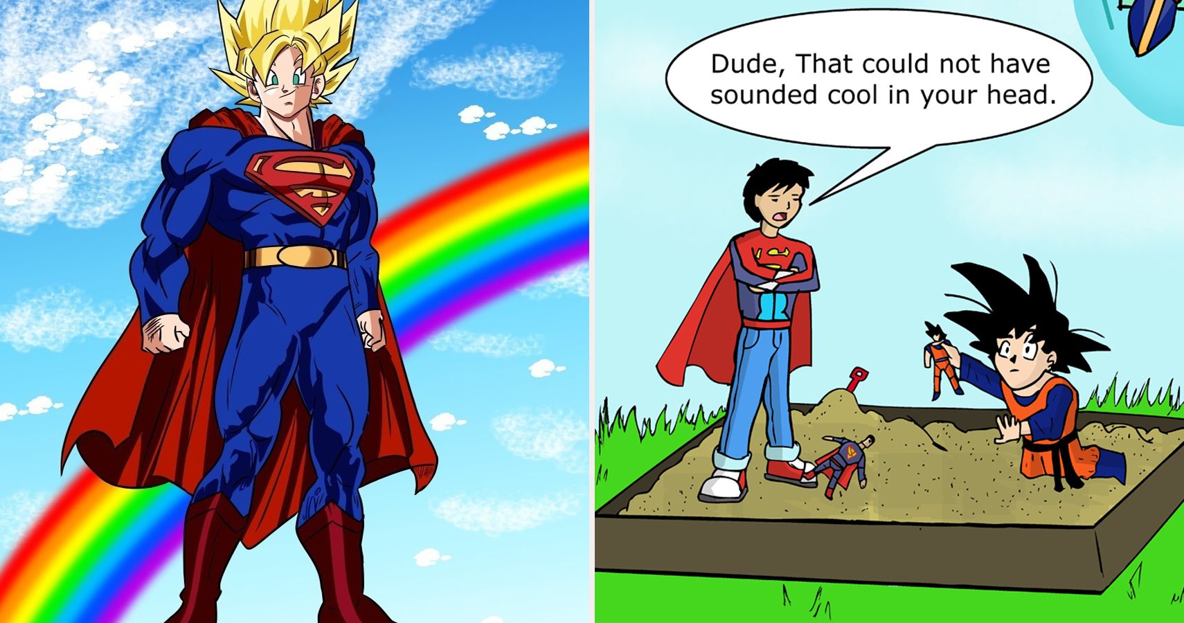 goku vs superman goku wins