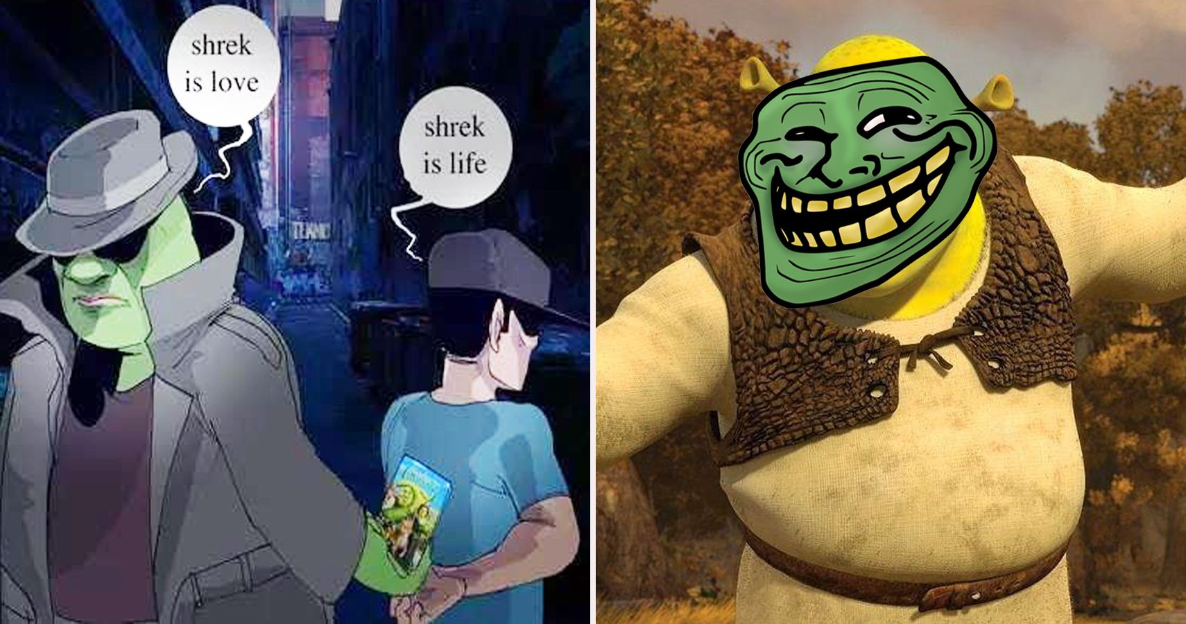 shrek puns - Google Search  Cartoon memes, Meme faces, Funny memes