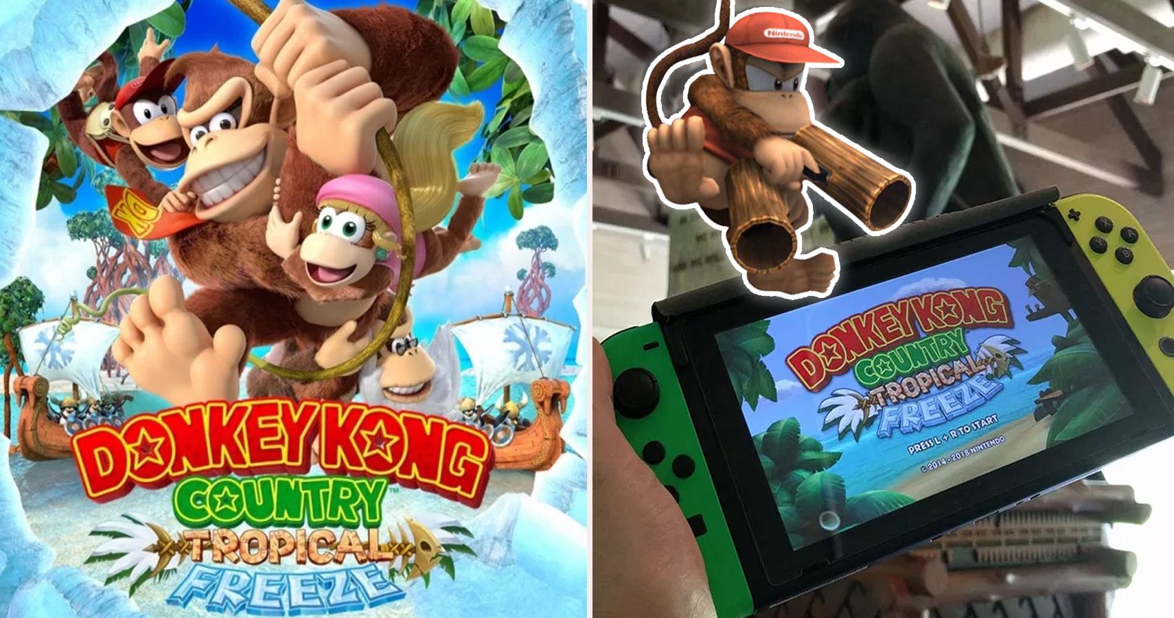 In Donkey Kong Country: Tropical Freeze's normal mode, DK can be seen  playing a 3DS in an idle animation. In Funky Mode, which is exclusive to  the Nintendo Switch port, he plays